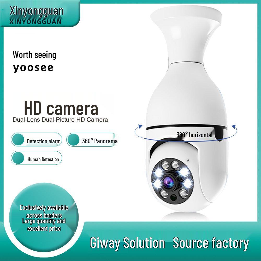 

Jiwei E27 WiFi Bulb Camera, 360° Surveillance with 2MP Mobile Tracking 32G Memory Card