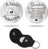 Cross Car Key Inspirational Decision Coin Leather Keychain with Stainless Steel Engraved Double-Sided Round Charm Gift