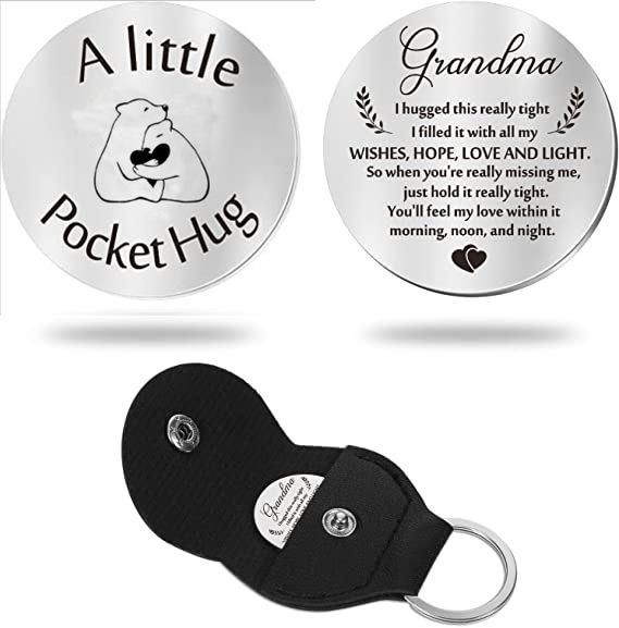 Cross Car Key Inspirational Decision Coin Leather Keychain with Stainless Steel Engraved Double-Sided Round Charm Gift