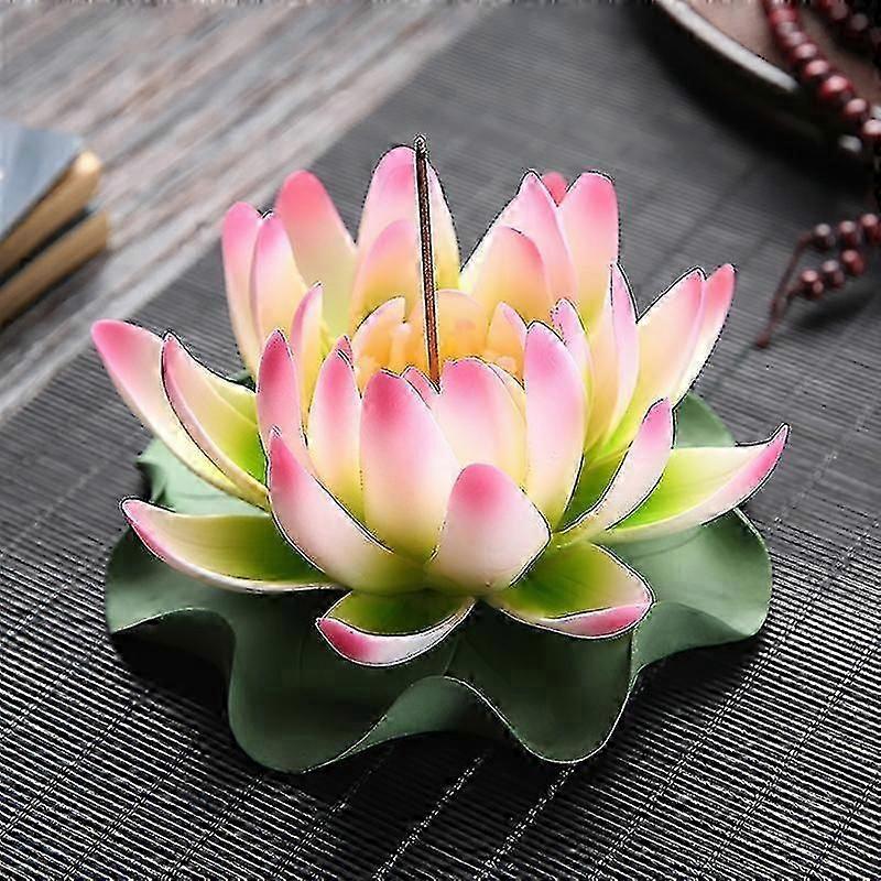 Lotus-shaped Ceramic Censer 3d Handcrafted Artistic Flower Incense Stick Holder Desktop Decoration