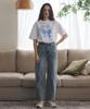 BONIEE Ribbon Graphic Loose Oversized T-Shirt White