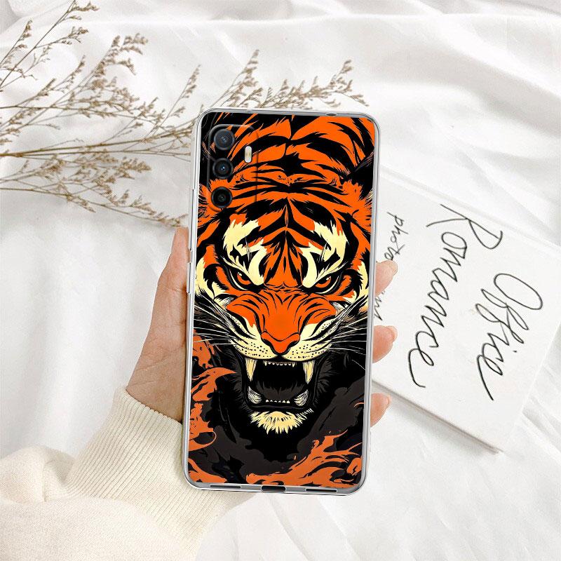 Tier Tiger Löwe Transparente Handyhülle für Samsung Galaxy A04 A04S A14 A23 A34 A54 M23 M33 M52 M53