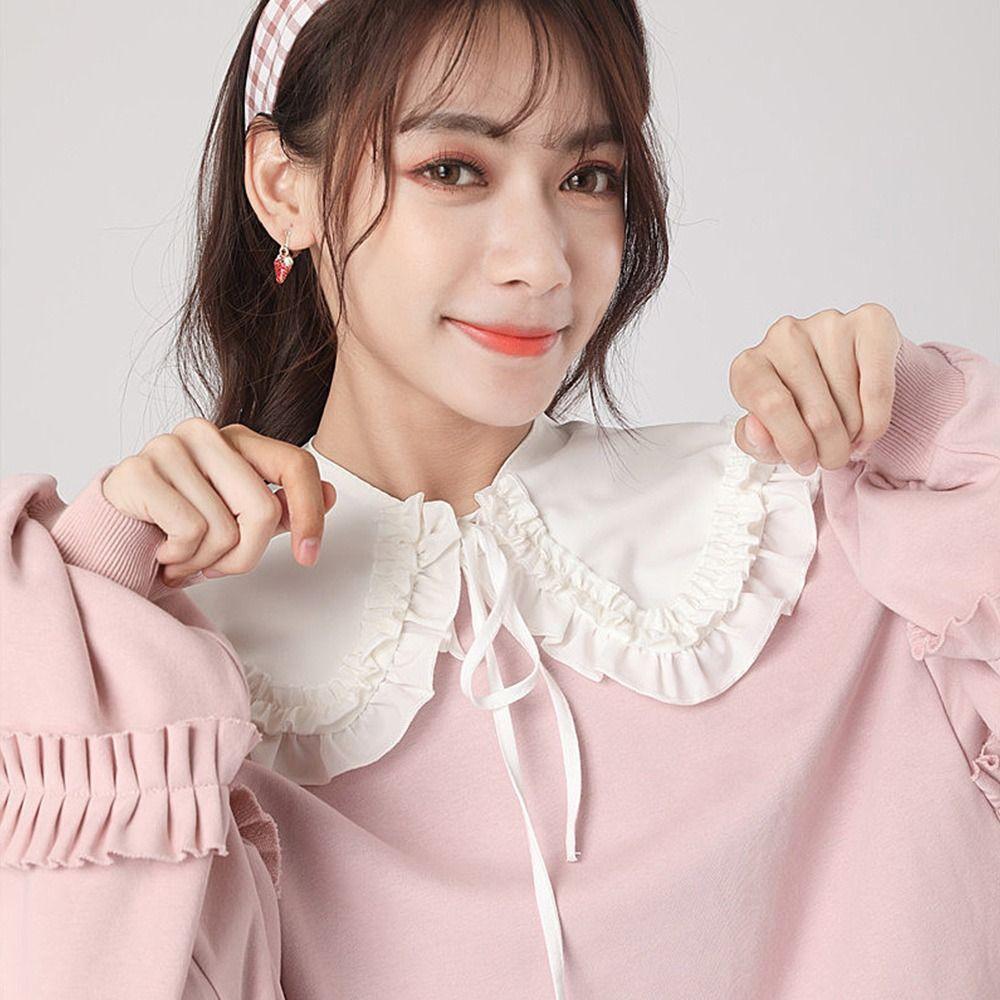 Women Detachable Cotton Clothes Accessories Lapel Shirt Fake Collar Blouse False Collar