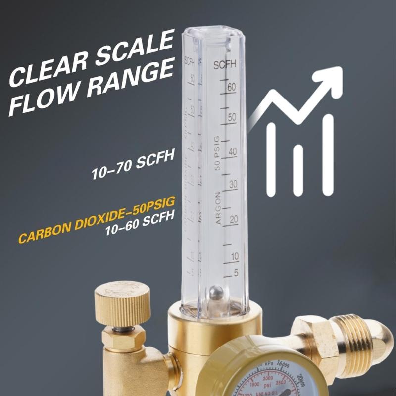 Professional Argon Heliums Regulators Construction with CGA 580 Connection Durablity Pressure Control for Welding Systems