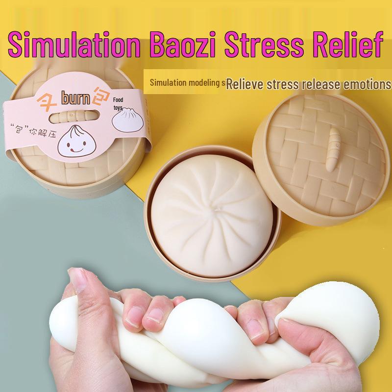 Internet Famous Slow Rebound Steamed Bun Stress Relief Squeeze Toy for Adults - Creative and Funny Decompression Tool