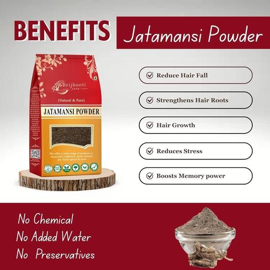 BIRJU MAHAVIR 400 g Jatamansi-pulver - Balchar-pulver, Naturligt (BMKB-62)