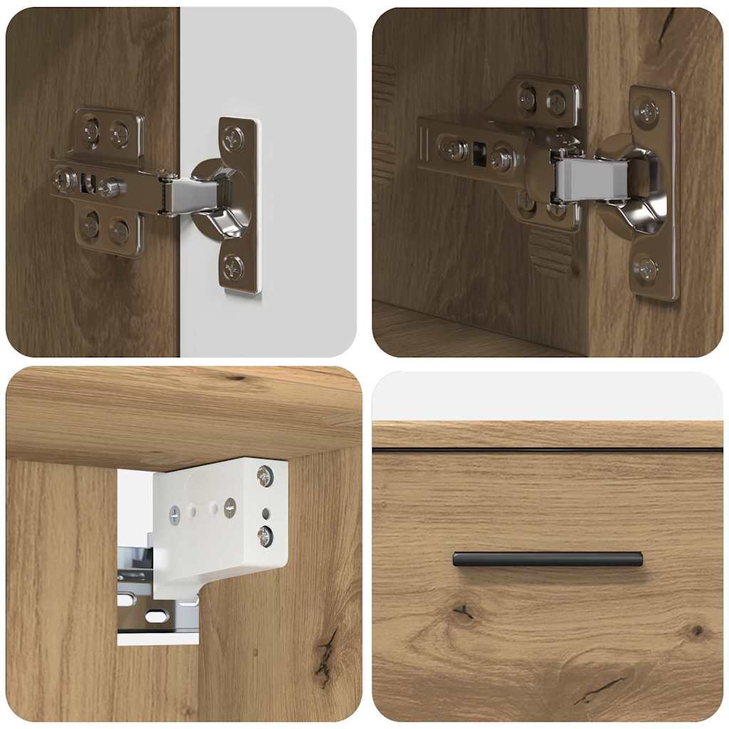 Bathroom Furniture Set 2 Pieces Artisan Oak 76.5 X 35 X 64 Cm