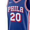 Nike X NBA Philadelphia 76ers Jared McCain Casual Pullover Basketball Jersey Men Jersey Royal-Blue DX8620-405