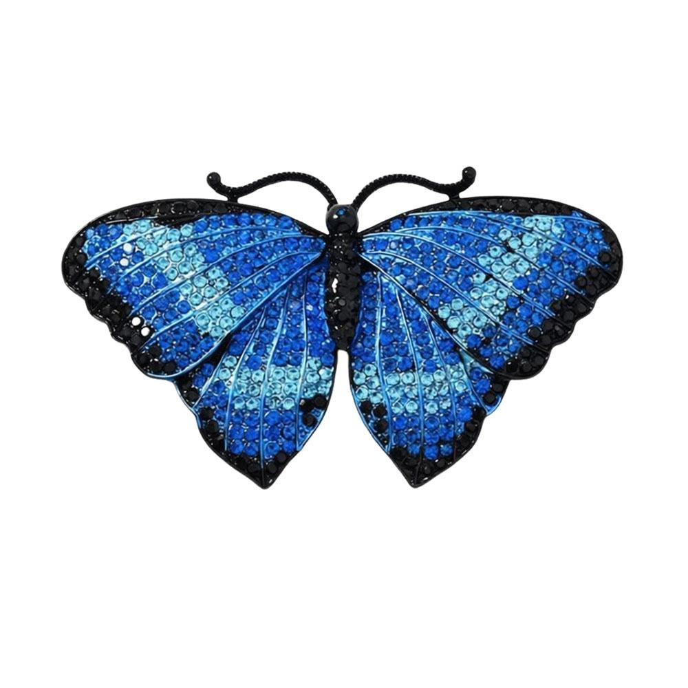 Vintage Shining Butterfly Brooches Sparkling Crystal Rhinestones Rhinestone Brooch Pins Beautiful Butterfly Jewelry Wedding
