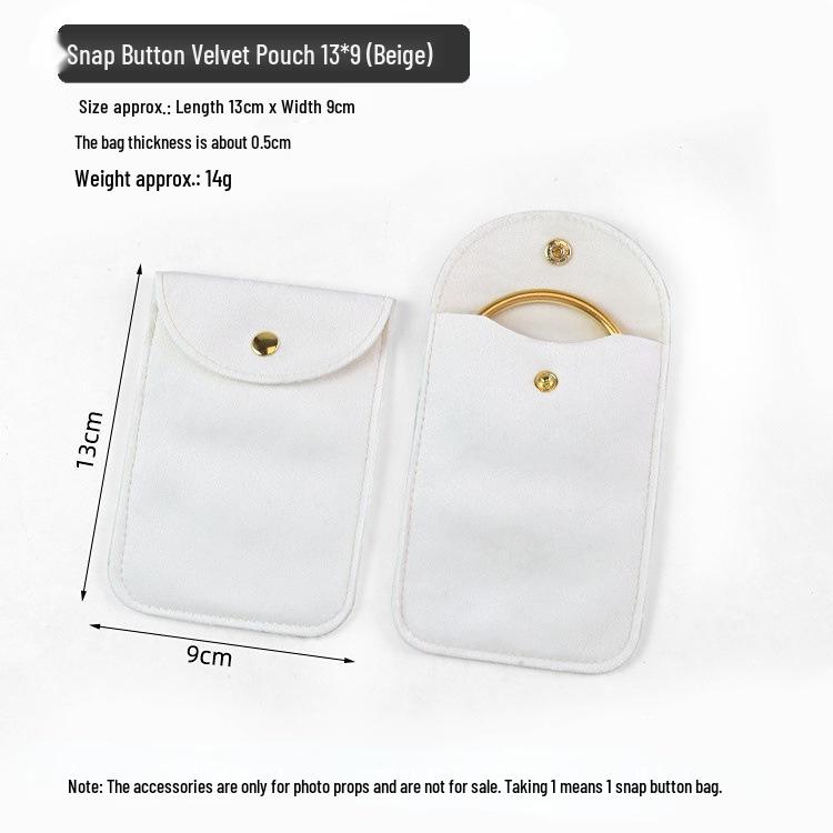 Samt Druckknopf Schmuckbeutel für Ringe & Halsketten - Mini Aufbewahrungsbeutel