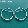 925 Sterling Silver Smooth Moon Earrings For Women Fine Jewelry