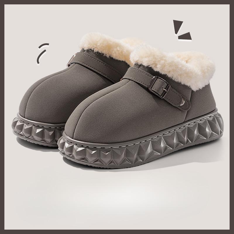 Thick-soled Cotton Shoes, Indoor Home Plush Warm Slippers for Women
