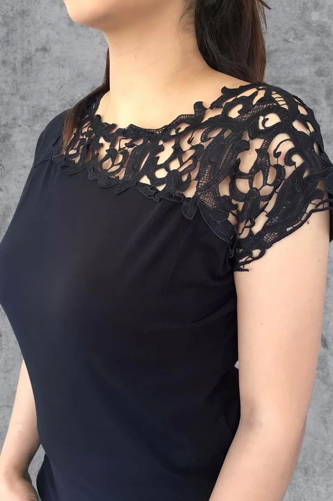 Damska Bluzka Duży Rozmiar Szata Bluzka Gipiura