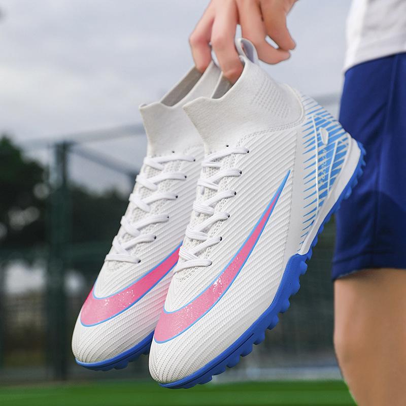 Batch 2025 World Cup C Ronaldo High-top Football Shoes Men's and Women's Youth Spikes Grass Training Shoes