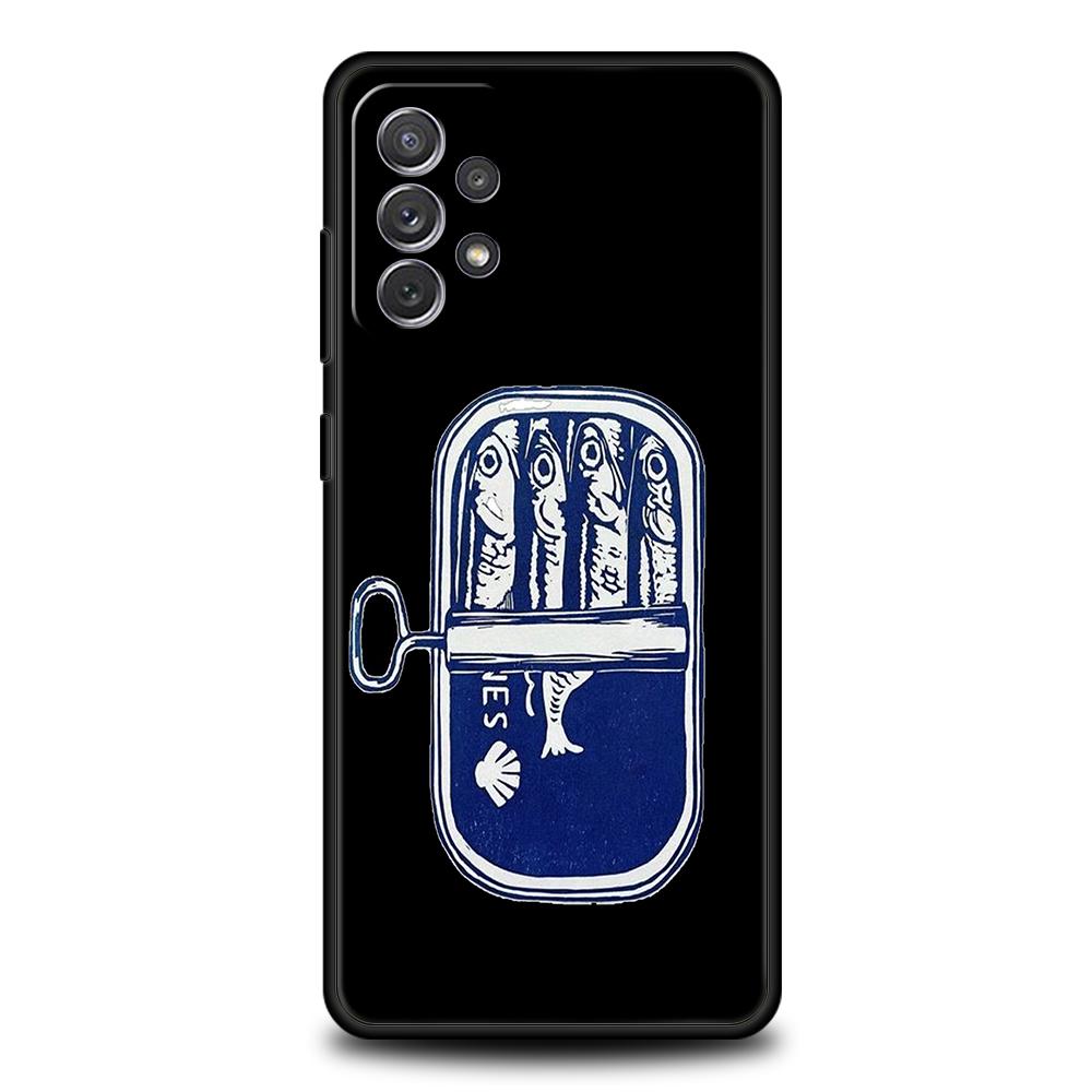 Phone Case For Samsung A15 A13 A35 A55 A51 A71 A41 A31 A21S A03S A05 A17 A23 A25 A33 A53 A73 5G A07 4G Cover Sardines Canned