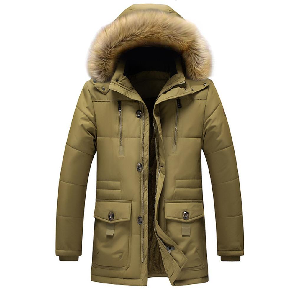 winter cotton-padded clothes, men's cotton-padded jackets, large size, piled and thickened medium and long styles.