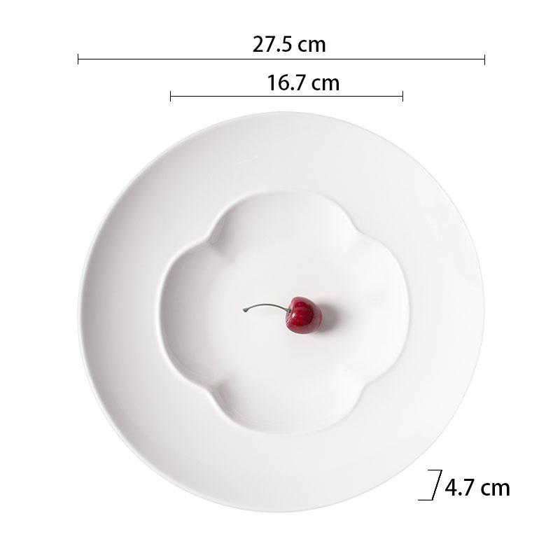 Creative Pure White Ceramic Thick Soup Plate Restaurant Dessert Sushi Plate Pasta Plate Molecular Cuisine Specialty Tableware