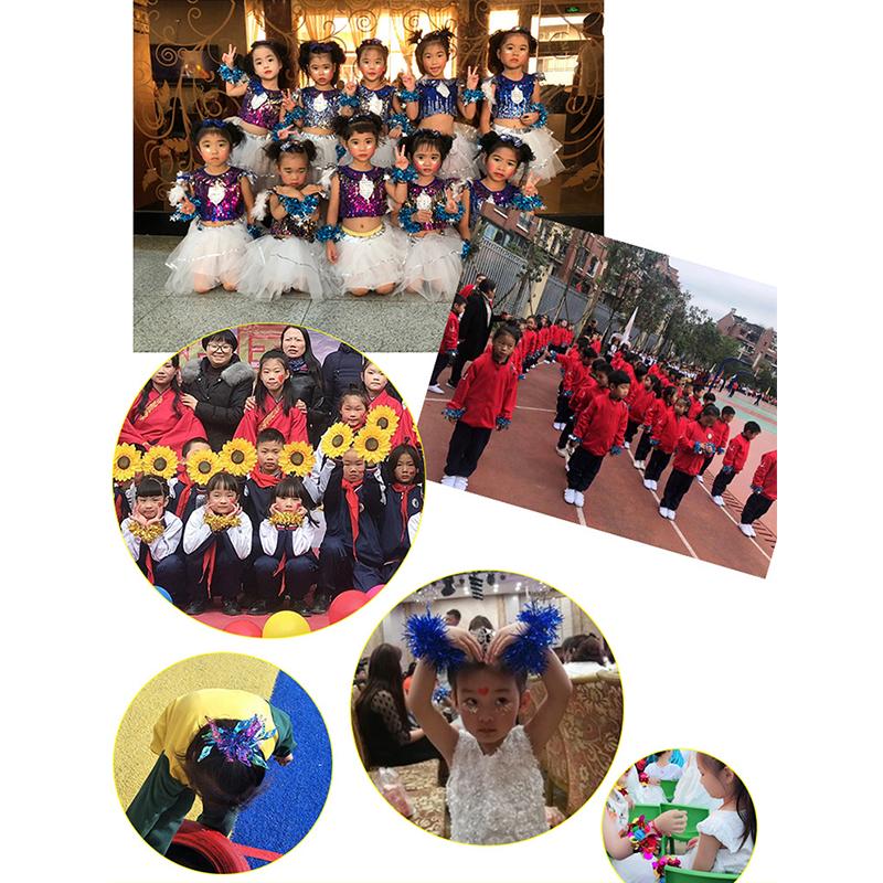 2Pcs Kids Game Pom Poms Apply To Sports Game 27 Styles Practical Cheerleading Cheering Flower Ball Sports Games Bracelet