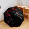 1 PC Automatic Folding Umbrella - Black Horse Pattern, Portable & Foldable Design with 8 Ribs, Christmas Birthday Gifts