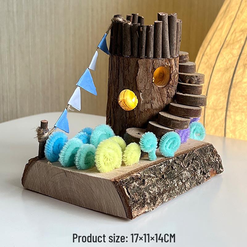 Eco-Friendly Kindergarten Art Supplies: Natural Twigs & Wood Chips for DIY Treehouse Projects