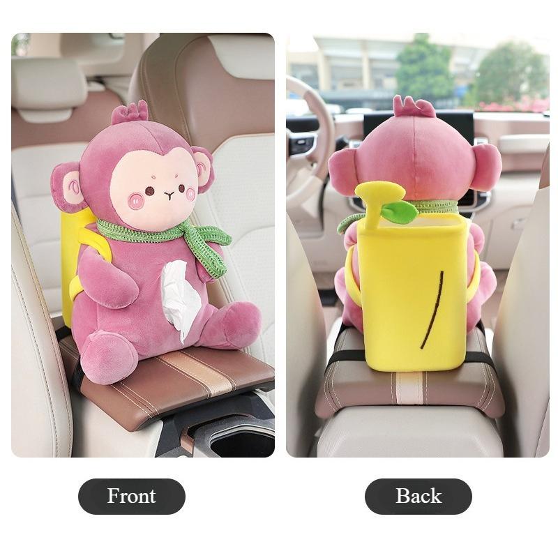 Fisherman Duck 2-in-1 Car Armrest Box Tissue Box with Creative Cute Cartoon Tissue Case Paper Box Garbage Can Car Storage
