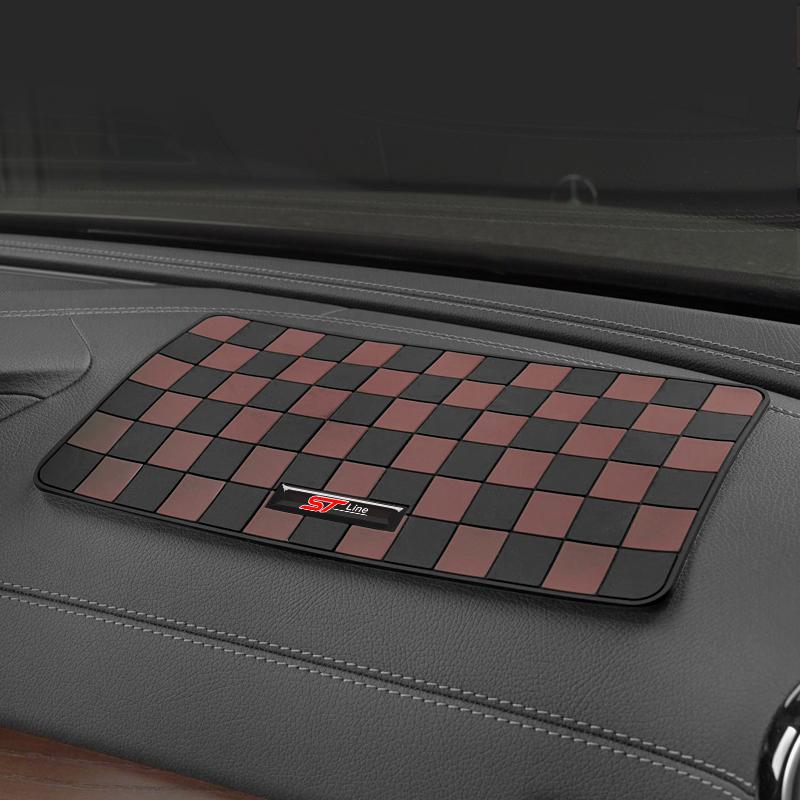 PVC Car Non Slip Mat Dashboard Phone Anti Slip Gel Pad For Ford ST Line Focus LKDSJJD8 Mustang Fiesta Puma Ranger Kuga MK7 MAX F150