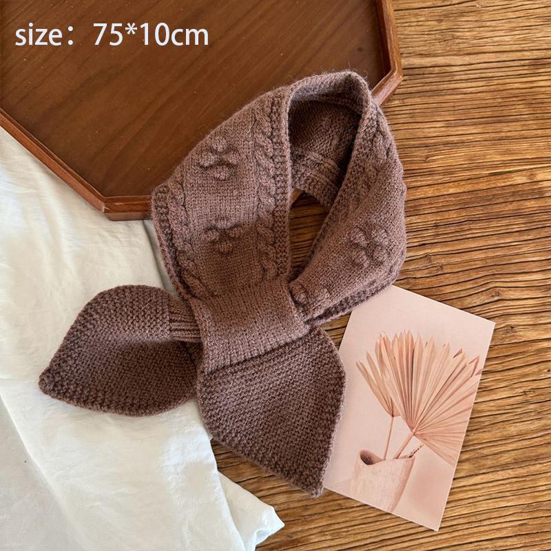 Autumn And Winter Children'S Scarf Cute Baby Warm Knitted Scarf Fashionable Boys And Girls Cross Scarf Neck Cover