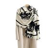 Autumn and winter high sense fashion imitation cashmere printed scarf college style sweet lady design sense outer shawl