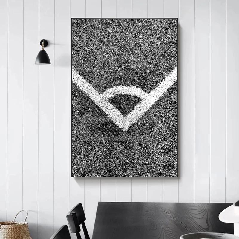 Black and White Soccer Ball Print Sports Poster Teen Boy Wall Art Canvas Pictures Home Soccer Sports Fan Games Room Modern Decor