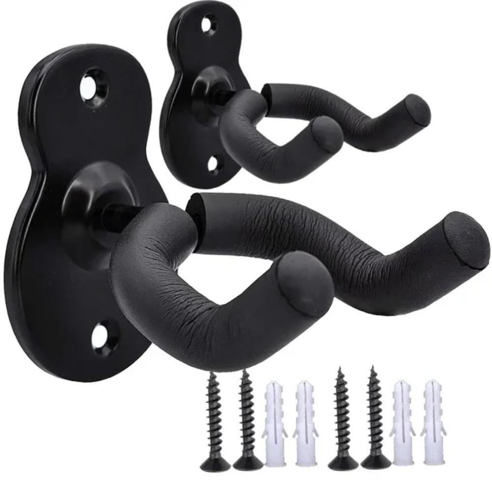 Guitar Wall Mount Hanger Hook Acoustic Electric Bass Guitar Wall Hook Hanger Black Metal Holder Hanger