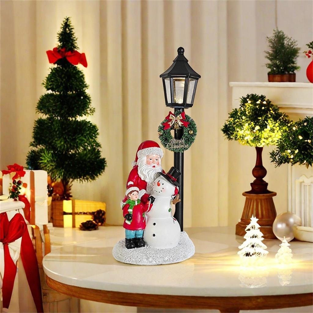 Santa ozdoby rozsvítí sněhuláka světly pryskyřičné tvoření vánoční dekorace na stůl, stolní světelné ozdoby (bez baterií)