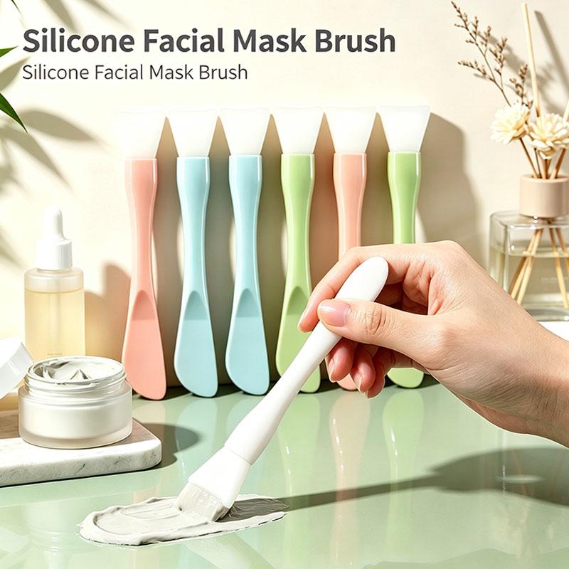 30/50/100PCS Silicone Facial Mask Brush Soft Head With Scraper Integrated Mud Film DIY Adjusting Beauty Tools Cream Cosmetics