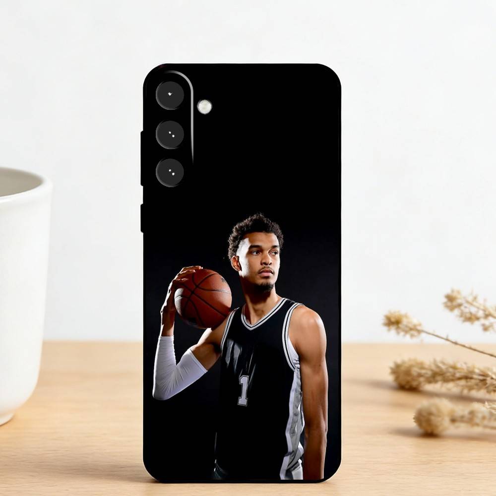 B-Basketball Star V-Victor W-Wembanyama Phone Case For Samsung Galaxy A73,A72,A71,A70,A53,A52,A51,Others Soft Black Cover