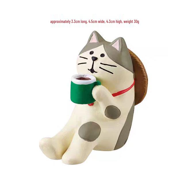 Japanese Style Cat Resin Ornament for Car Console Decoration