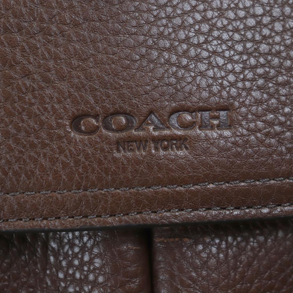 Great COACH Briefcase Old Coach 2-way business bag Brown leather mens 70480 Used