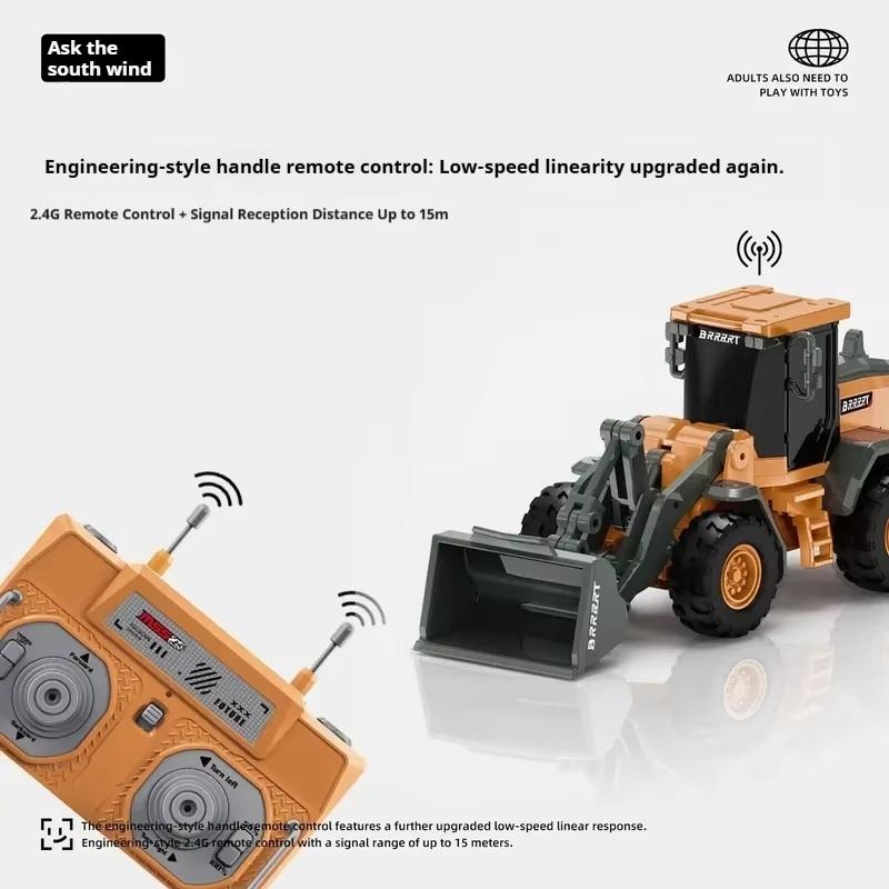 New 1/64 Alloy Remote Control Bulldozer Electric Set Slow-Speed Linearity Control Realistic Engineering Toys For Kids