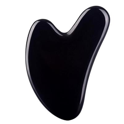 FUANKANG Gua Sha Facial Tools Black Gua Sha Stone Skin Care Face Body Relieve Muscle Tension Reduce Swelling (Black), 1 Piece
