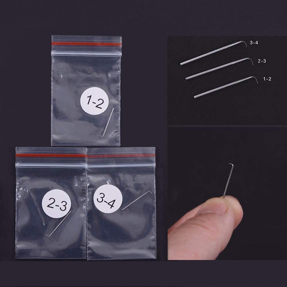 Detachable Metal Ventilating Needle For Lace Wig Making 1pc Brass Holder And 4 Sizes Repair Needles Hair Extention Tools