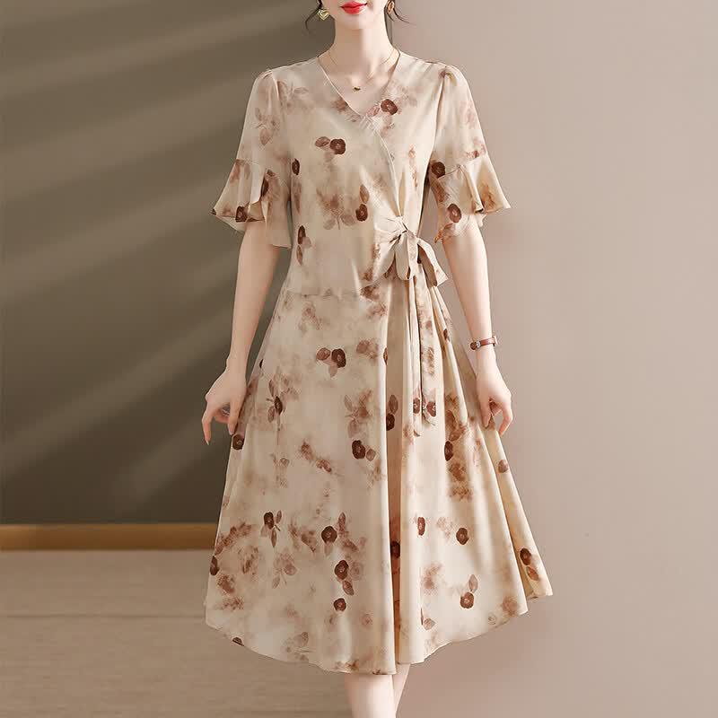 Yalu 2026 Women s Gentle Floral Print Dress 2XL