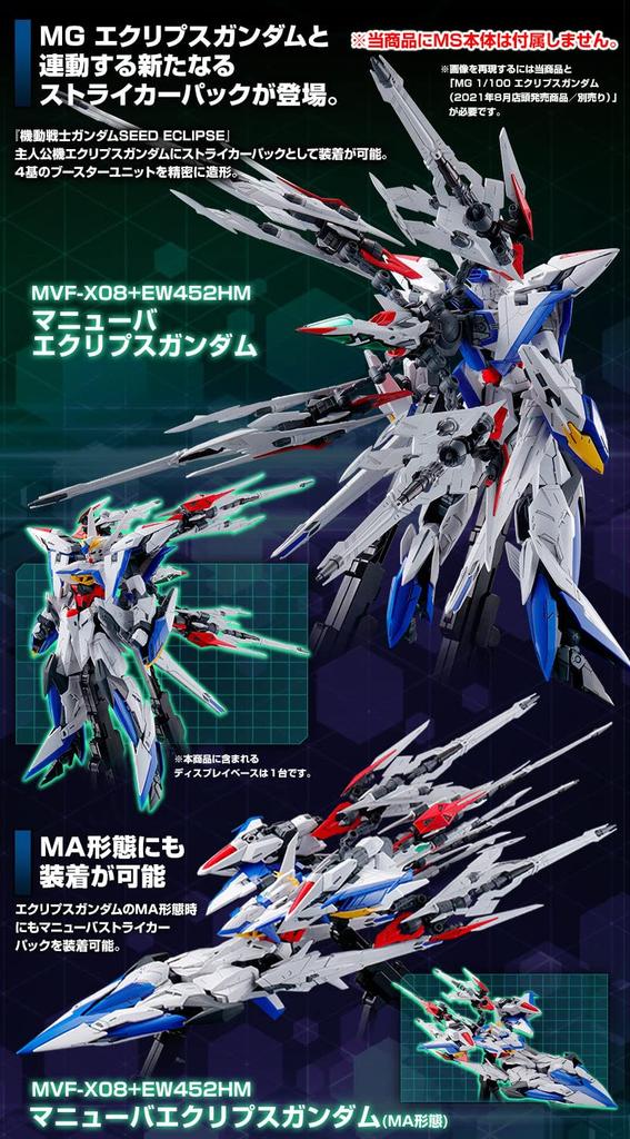 Bandai Spirits MG Eclipse Gundam Maneuver Striker Pack body is not included with this 1/100 MS product.