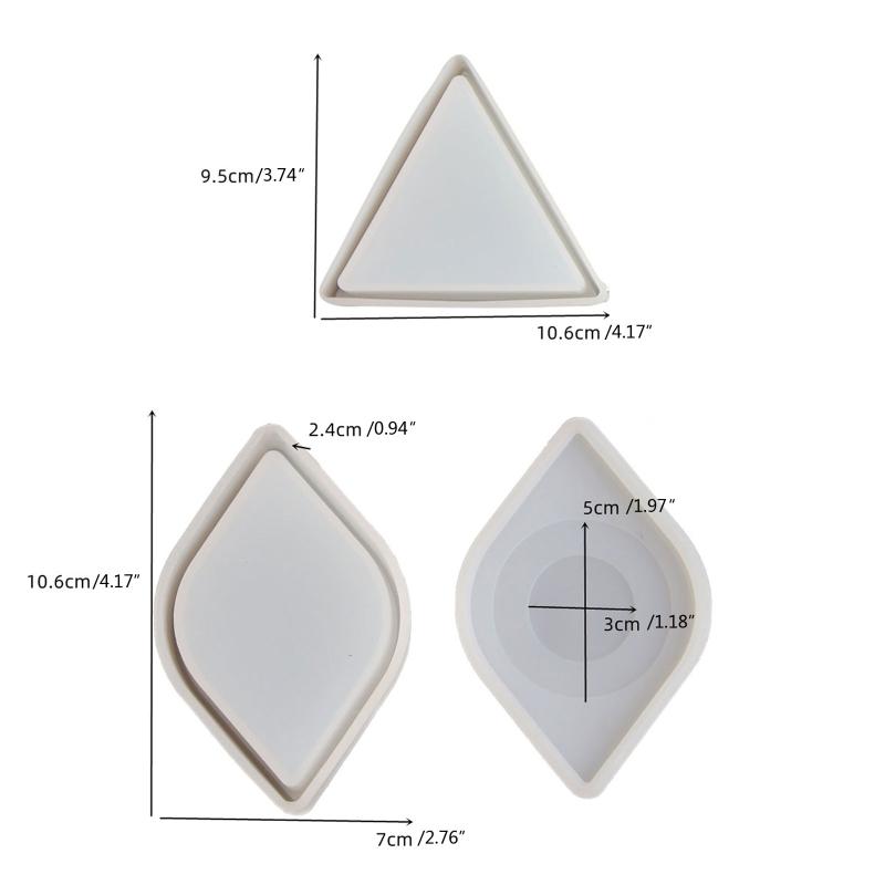Box Resin Molds Silicone Jewelry Holder Molds Set for Triangle Shape Mold Blue Eye Trinket Holder for Case Epoxy Mold Wi