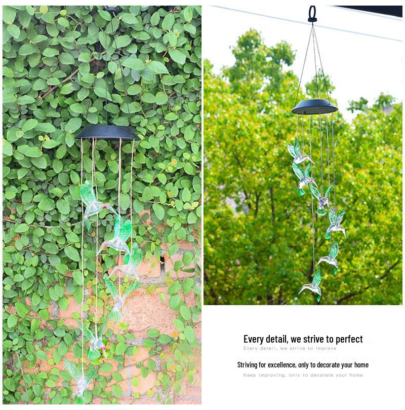 Solar Wind Chime: Seven-Color Gradient Waterproof Garden Lamp for Outdoor Decoration