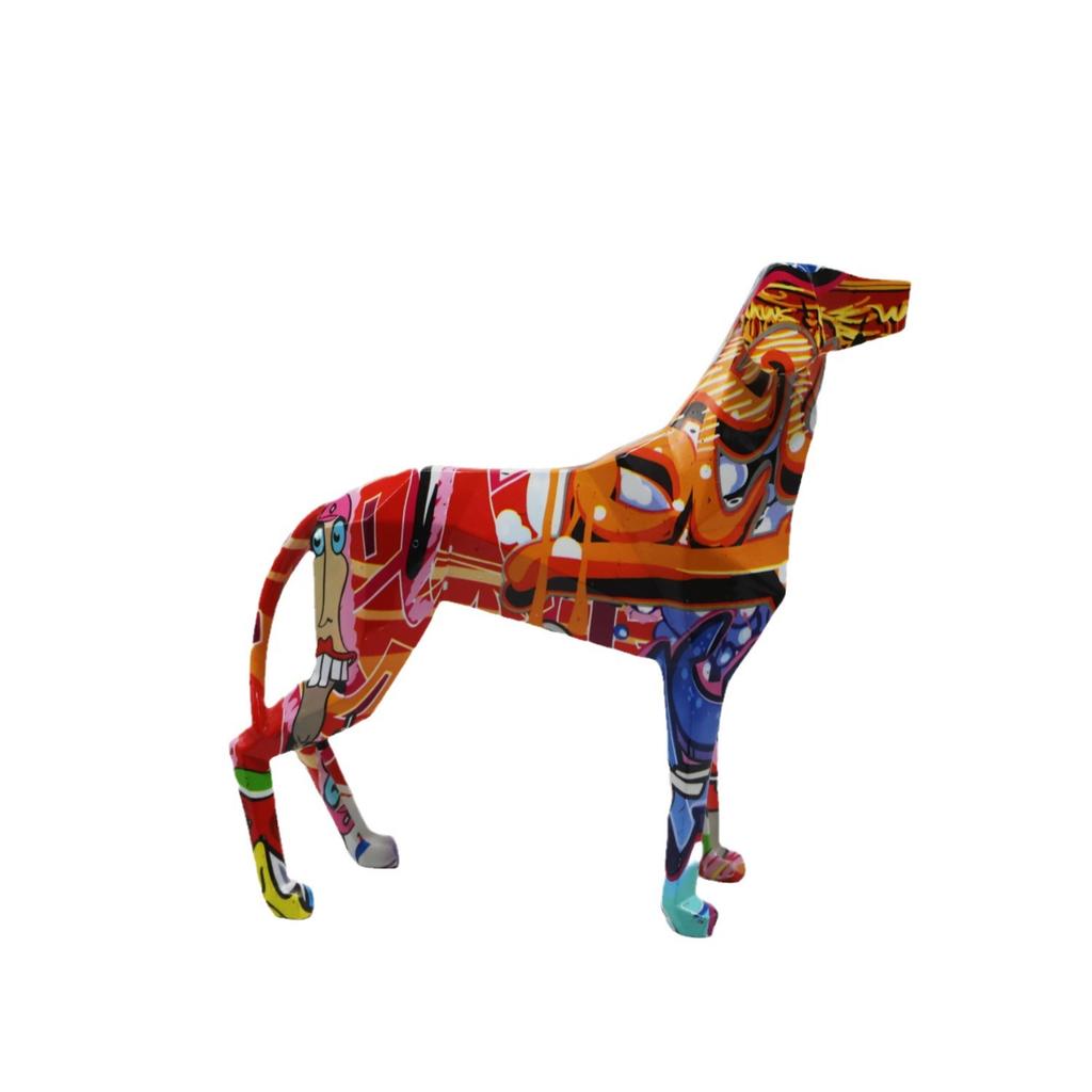 Creative Geometric Colorful Dog Ornaments Resin Crafts Animal Home Office Entrance Wine Cabinet Decoration