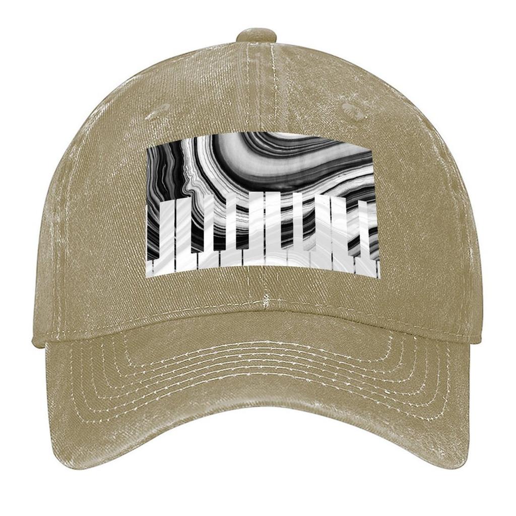 Marbled Music Art  Piano Keys  Sharon Cummings Baseball Cap mens big size hat Sun Cap Fishing cap Caps Male Womens