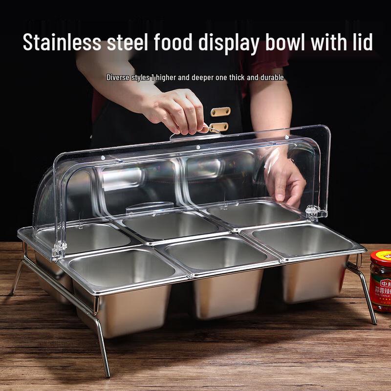 Stainless Steel Buffet Condiment Serving Station