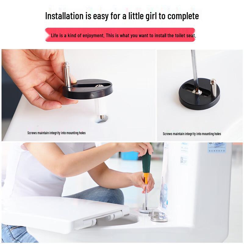 TLXT Thickened Slow-Close Toilet Seat