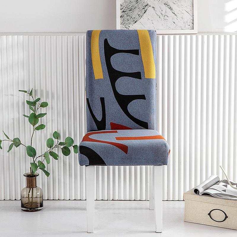 1Piece Printed Dining Room Chair Cover Spandex Elastic Stretch Slipcovers for Kitchen Hotel Banquet Living Room Home Decoration