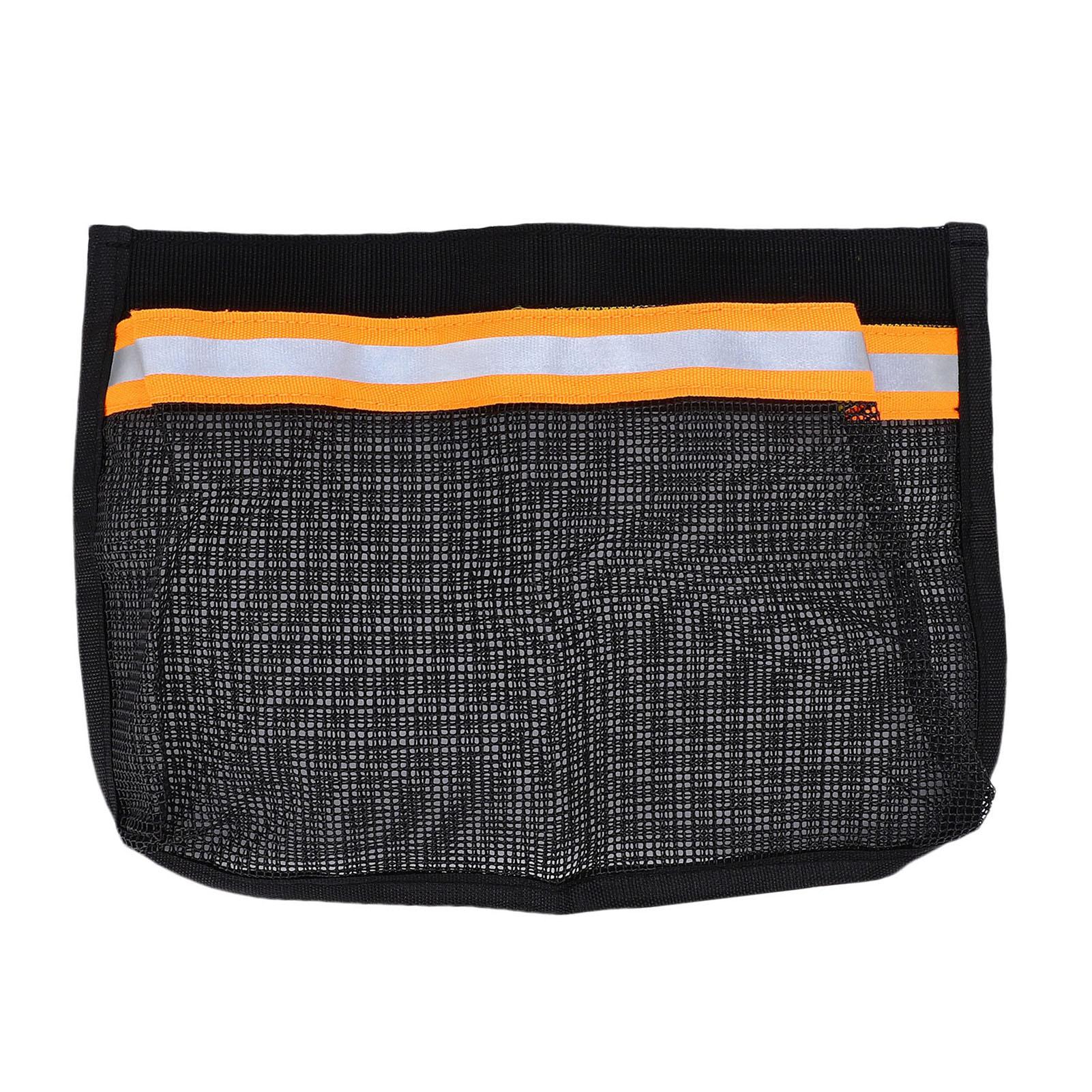 

Self Adhesive Boat Storage Mesh Bag PVC Reflective Boat Accessories Organizer with Loop Fastener for Gloves Tools Black