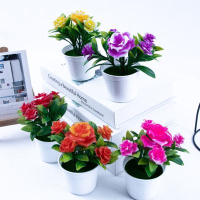 Craft Artificial Rose Bonsai Faux Lifelike Pot Plants Creative Simulation Flowers Potted