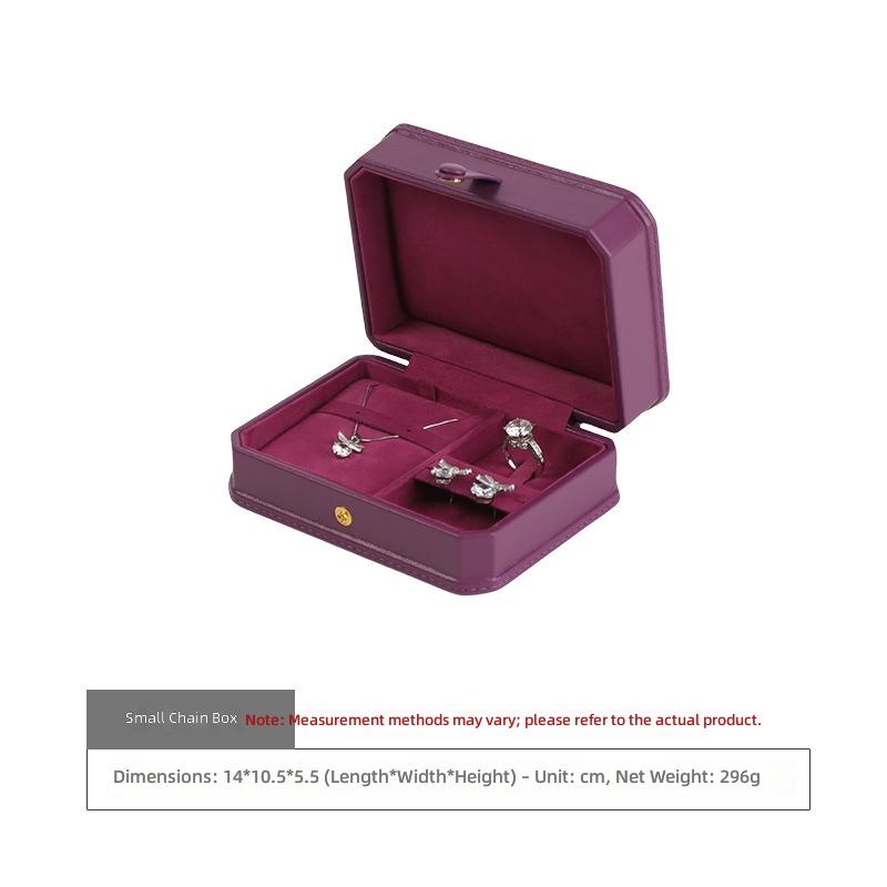 Wonderful Pack High-Grade Leather Hand-sewn Square Luxury Jewelry Packaging Box for Rings Necklaces Bracelets Watches Storage
